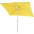 Sonnenschirm Castellammare, Gartenschirm, 2x3m rechteckig neigbar, Polyester/Alu 4,5kg UV-Schutz 50+ gelb - yellow