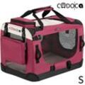 Cadoca - Hundetransportbox faltbar Katzentransportbox Transportbox Autobox Hundebox Box versch. Größen Farbwahl s - Dunkelrot