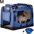 Cadoca - Hundetransportbox faltbar Katzentransportbox Transportbox Autobox Hundebox Box versch. Größen Farbwahl m - Navy Blau
