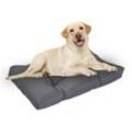 Relaxdays - Hundebett, 90 x 65 cm, weiches Hundekissen für mittelgroße Hunde, wasserfest, waschbar, Hundematte, grau