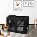Hundetransportbox faltbar - Schwarz Transportbox für Hunde, Katzen und Kleintiere in xl