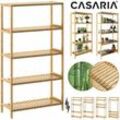 Casaria - Badregal Standregal Bambus 5 Böden 60x26x130cm Groß Stehend Offen 50 kg Belastbarkeit Holz Bad Badezimmer Küche Wohnzimmer Keller Regal