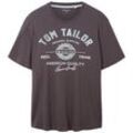 TOM TAILOR Herren Plus - T-Shirt mit Logo Print, schwarz, Logo Print, Gr. 4XL