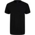 TOM TAILOR DENIM Herren T-Shirt mit Brusttasche, schwarz, Logo Print, Gr. S