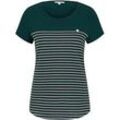 TOM TAILOR DENIM Damen Gestreiftes T-Shirt, grün, Streifenmuster, Gr. XL