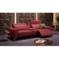 Designer Couch Leder 2-Sitzer Kinosofa BELLA Relaxsofa - Rot