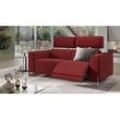 Stoff Sofa AMELIA Couch Sofagarnitur mit Funktion - Rot