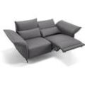 Designer 2-Sitzer CUNEO Leder Sofa Couch Relax Funktion - Grau