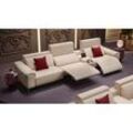Home Design Leder 3-Sitzer Kinosofa BELLA Luxus Sofa - Rot