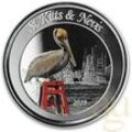 1 Unze Silbermünze EC8 St. Kitts & Nevis - Pelikan 2019 - coloriert