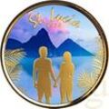1 Unze Goldmünze EC8 St. Lucia - Couple 2022 - coloriert
