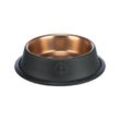 TRIXIE Futterbehälter BE NORDIC Edelstahlnapf schwarz/bronze für Hunde