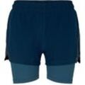 TOM TAILOR Damen Funktions Shorts 2 in 1, blau, Print, Gr. XS