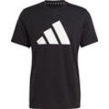 adidas T-Shirt, Rundhals, Logo-Print, für Herren, schwarz, XL