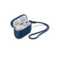 Hama Kopfhörer-Schutzhülle Schutzhülle aus Silikon für das Ladecase AirPods 2. Generation, Kratzfestes Sleeve, Ultra Slim, Wireless Charging kompatibel, blau