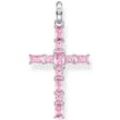 THOMAS SABO Kettenanhänger Kreuz pinke oder bunte Steine, PE939-051-9, PE939-073-7, mit Spinell (synth), Zirkonia (synth), Korund (synth), rosa|silberfarben