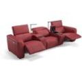 Heim Kinocouch SORRENTO Leder Couch 3-Sitzer - Rot