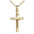 JEVELION Kreuzkette Kruzifix Kreuz-Anhänger 333 Gold
