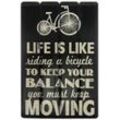 MyFlair Spruchtafel "Life is like riding a bicycle"