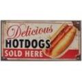 MyFlair Metallschild "Delicious Hot Dogs"