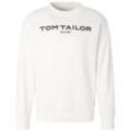 TOM TAILOR Herren Sweatshirt mit Logoprint, weiß, Logo Print, Gr. XL