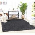 Teppich Hochflor Wohnzimmer Soft Weich Shaggy Einfarbig Dunkelgrau 100 x 200 cm - Surya
