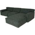 Ecksofa HHG 834, Couch Sofa mit Ottomane rechts, Made in eu, wasserabweisend 295cm Kunstleder grau - grey