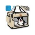 TRESKO Hunde-Transportbox Hundebox faltbar inkl. Leckmatte und Spatel bis 15