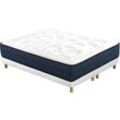 Bett 180 x 200 cm Boxspring und Memory-Foam-Matratze BENJI