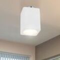 Deckenleuchte Deckenspot Wohnzimmerlampe 1 flammig modern Deckenlampe aus Gips, weiß verchromt, 1x GU10, LxBxH 8,2x8,2x13,1 cm