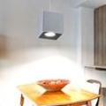 Wohnzimmerlampe modern hängend Hängelampe grau Pendelleuchte Esstisch, Aluminium, 1x GU10, LxH 10x80 cm, Esszimmer, Küche