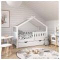 VitaliSpa® Kinderbett Babybett Jugendbett 70x140cm DESIGN Weiß