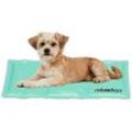 Kühlmatte Hund, 20 x 35 cm, selbstkühlende Hundematte, Gel, abwischbar, Kühlunterlage für Haustiere, türkis - Relaxdays