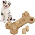 Interaktives Intelligenzspielzeug für Hunde, Knochen-Design, Futterspielzeug, Leckerli, Schnüffelspiel, natur - Relaxdays