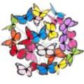 Gartendeko Schmetterling, 36er Set, Pflanzkasten Dekoration, Topfstecker, Outdoor Deko, Metallstab, pvc, bunt - Relaxdays