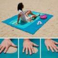 Sand free mat : Strandtuch Anti-Sand-Handtuch mit Haken - 150 x 200 cm Blau - Bleu