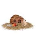 Hamsterhaus aus Holz, mit Boden, Nagerhaus Goldhamster, Maus, Zubehör Hamsterkäfig, hbt 17 x 25 x 15 cm, natur - Relaxdays