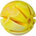 Hundespielball ( Gelb ) Ø7cm, 2er Pack Spielball (100% tpe) Snackball, Zahnpflege, Hundespielzeug Wurfspielzeug, Spiralball für Hunde - Gelb