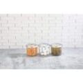 Vip Ahmet - 3x 400ml Vorratsbehälter 3tlg Set Rund Lebensmittelbehälter mit Deckel Chrom Transparent
