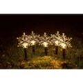 Weihnachtliche Gartenstecker-Lichterkette mit 5 LEDs Warmweiß Weihnachtsdeko