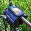 Cofi 1453 - cofi1453® Fahrradtasche mit Handytasche Wasserdicht Universal Gepäcktasche Radtasche Rahmentasche Handyhalterung Blau