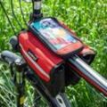 Cofi 1453 - cofi1453® Fahrradtasche mit Handytasche Wasserdicht Universal Gepäcktasche Radtasche Rahmentasche Handyhalterung Rot
