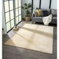 Waschbarer Teppich Schlafzimmer Wohnzimmer Kurzflor rutschfest flauschig weich modern Einfarbig,Beige, 60x100 cm
