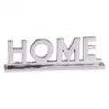 Home Deko Schriftzug Design Wohnzimmer Ess-Tisch- Dekoration Wohnung Alu Aluminium Wohndeko Silber 22 cm - Finebuy