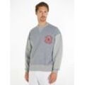 Tommy Hilfiger Sweatshirt SMALL CREST CREWNECK mit Logo-Stickerei auf der Brust, grau