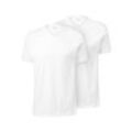 2 T-Shirts mit V-Ausschnitt - Weiss - Gr.: L