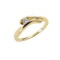 F Ring 333/- Gold Zirkonia weiß Glänzend (Größe: 058 (18,5))