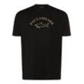 Paul & Shark T-Shirt Herren Baumwolle Rundhals bedruckt, schwarz