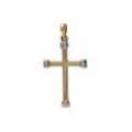 HOPLO Kreuzanhänger Anhänger Kreuz massiv Gold 585 14 Karat Gelbgold und Weißgold (ohne Ke