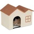 Katzenhöhle, faltbar, Versteck für Katzen & kleine Hunde, hbt: 44,5 x 62,5 x 40,5 cm, Indoor Hundehütte, beige - Relaxdays